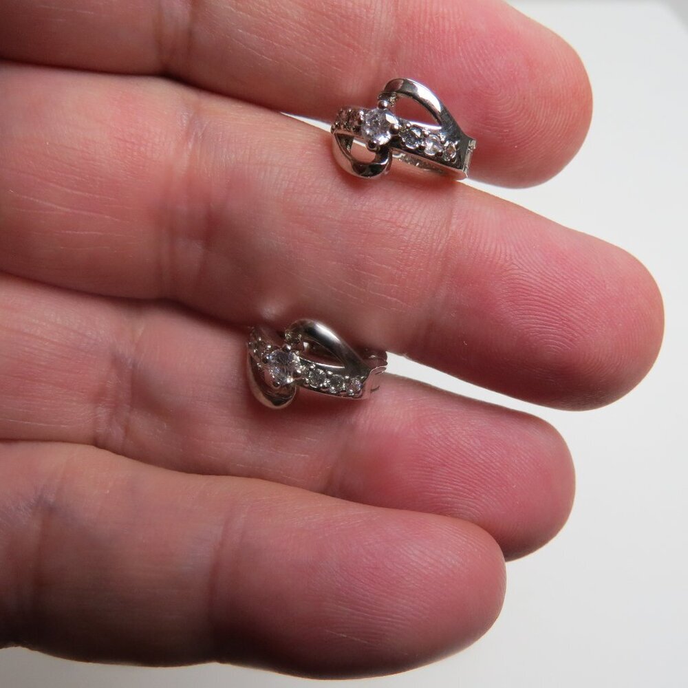 Sterling Silver Earring Hand Crafted Huggies Hoops